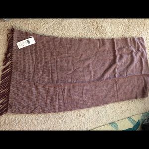 Eileen Fisher Cotton Herringbone Scarf, Maroon